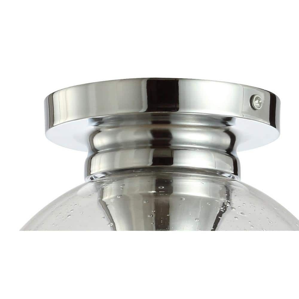 Chrome and Glass LED Flush Mount Ceiling Light
