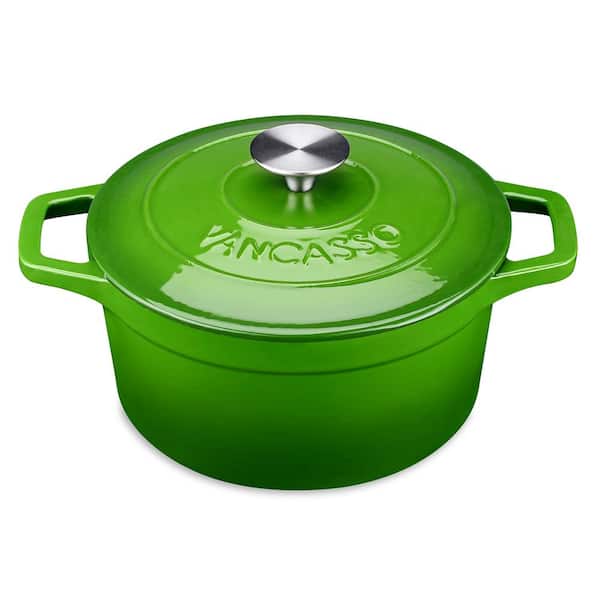 Crock-Pot Artisan 5 Quart Enameled Cast Iron Dutch Oven with Lid in  Pistachio Green in the Cooking Pots department at