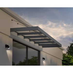 Sophia 5 ft x 19 ft. Gray/Clear Door and Window Awning