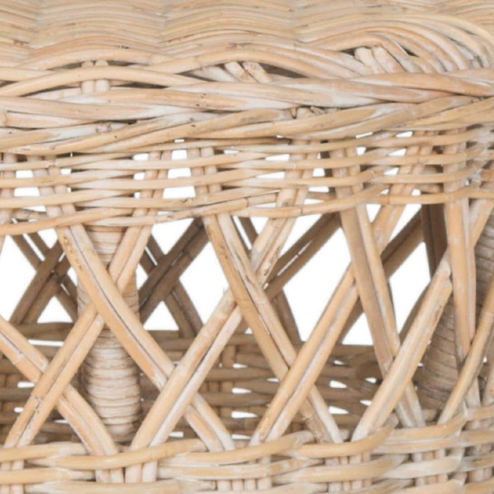 Tropical Breeze 20" Natural Kubu Rattan Round Accent Table