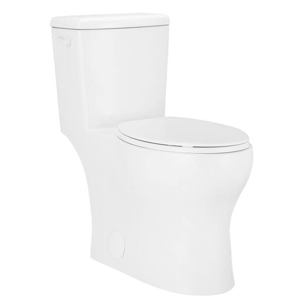 Niagara Stealth Phantom 1-piece 0.8 GPF Single Flush Elongated Toilet in White Seat Not Included