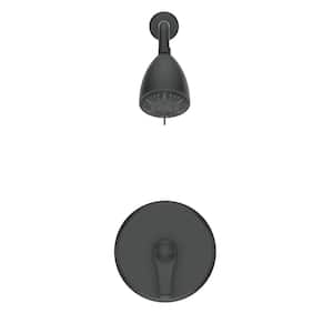 Fixed Shower Head Series 9-Spray Patterns with 1.8 GPM in 4 in. Wall Mount Rain Fixed Shower Head in Matte Black