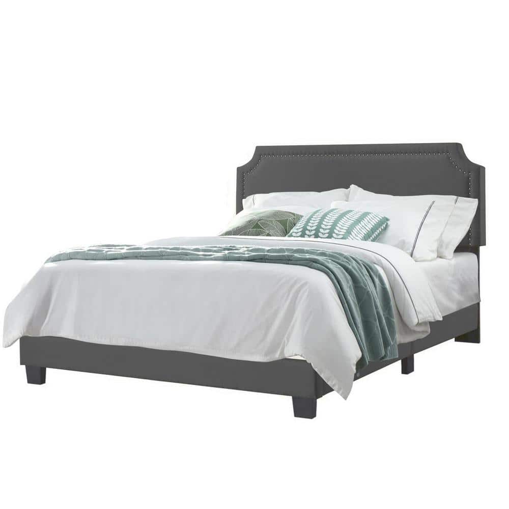 BRAND NEW COMPLETE Belle Isle Furniture CAS51-0C00 Regal Velvet Upholstered Bed  Grey - Twin Size