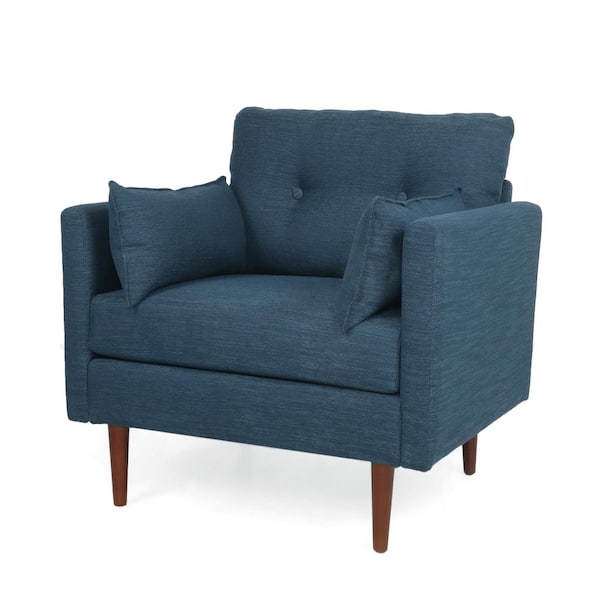 Noble House Grouse Navy Blue Fabric Tufted Club Chair 109150 - The Home ...