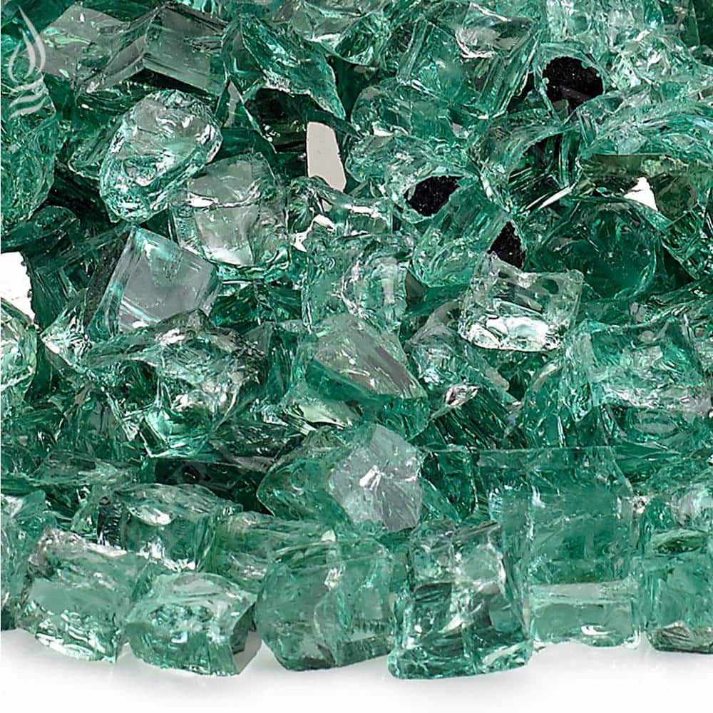 1/2 in. Evergreen Reflective Fire Glass 10 lbs. Bag
