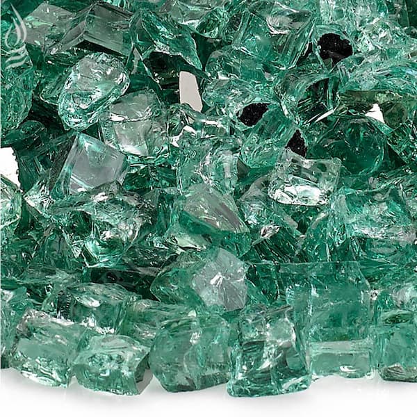 American Fire Glass 1/2 in. Evergreen Reflective Fire Glass 10 lbs. Bag