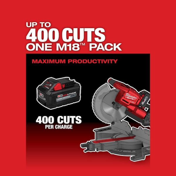 Milwaukee M18 FUEL 18V Lithium Ion Brushless Cordless 10 in. Dual Bevel Sliding Compound Miter Saw Tool Only 2734 20 The Home Depot