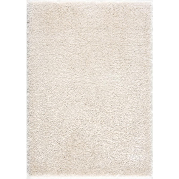 L'Baiet Julia White Shag 5 ft. x 7 ft. Area Rug