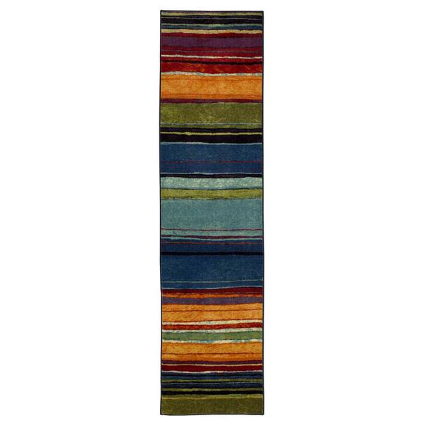 Mohawk Home Rainbow Multi 1 ft. 8 in. x 6 ft. Machine Washable Striped Runner Rug