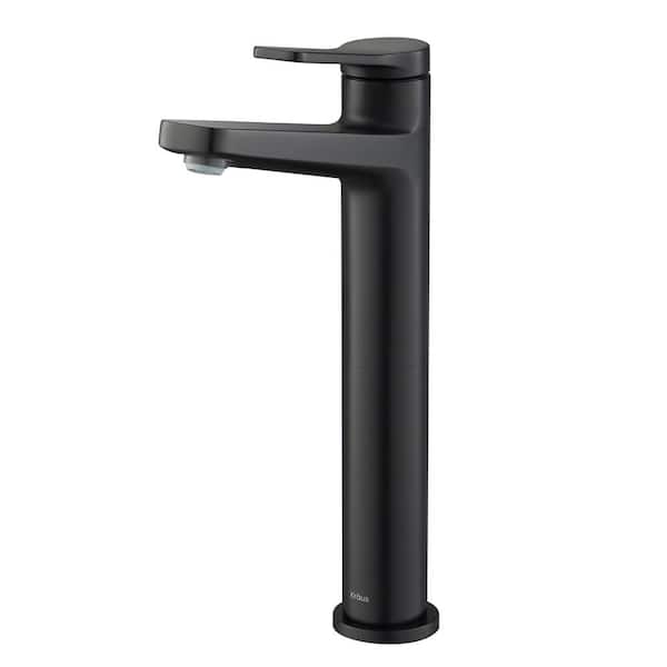 KRAUS Indy Single Handle Vessel Sink Faucet in Matte Black