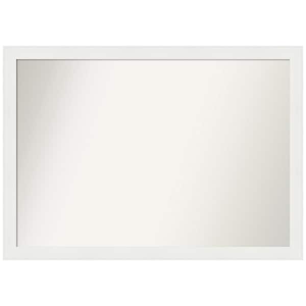 Amanti Art Vanity White Narrow 45.5 in. x 32.5 in. Custom Non-Beveled Recycled Polystyrene Framed Bathroom Vanity Wall Mirror