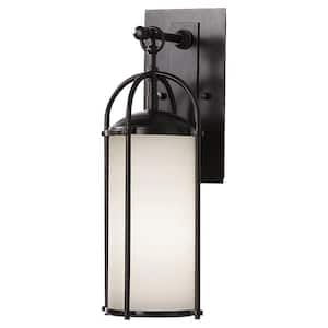 Dakota 1-Light Espresso Outdoor 16.875 in. Wall Lantern Sconce