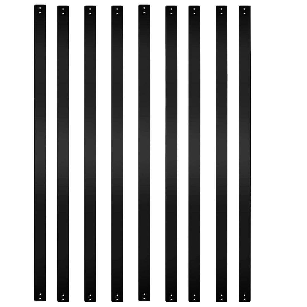 93.5 in. H x 42 in. W Black Aluminum Stair Railing Kit WOOD91105 - The ...