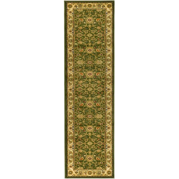Lyndhurst Sage/Ivory 2 ft. x 8 ft. Border Floral Antique Runner Rug