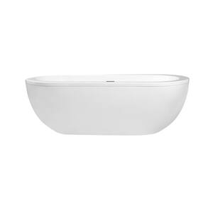 Sacha 71 in. Acrylic Flatbottom Freestanding Bathtub in White