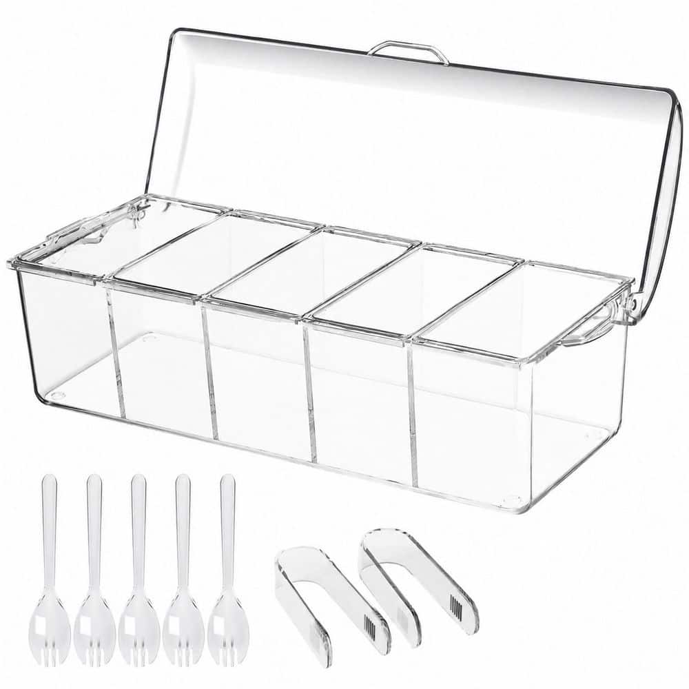 Clear Acrylic Chilled Condiment Server with 5 Removable Compartments and Lids, 2.5 Cup Capacity price history on PriceWatchPro