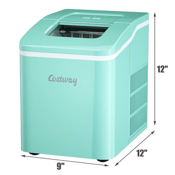 Costway Stainless Steel Ice Maker Machine Countertop 48LBS/24H Self-Clean with LCD Display
