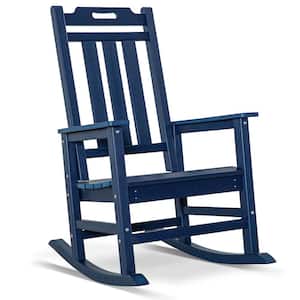 Navy Blue HDPE Plastic Adirondack Chair