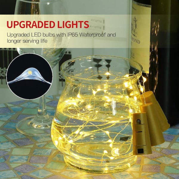 Decorations for Party Battery Powered 1-10PC Wine Bottles Cork String Lights 