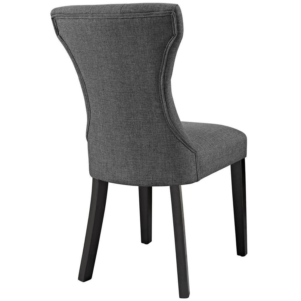 Elegance Whisper High-Back Parsons Side Chair in Gray Faux Leather