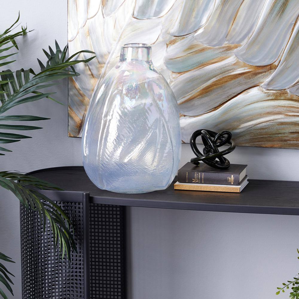 16" White Blown Glass Bud Table Vase