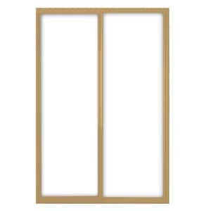 72 in. x 81 in. Silhouette 1-Lite Satin Gold Aluminum Frame Mystique Glass Interior Sliding Closet Door