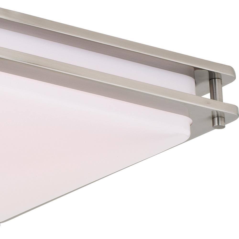 Satin Nickel 16" LED Flush Mount Ceiling Light with Dim-to-Warm Technology
