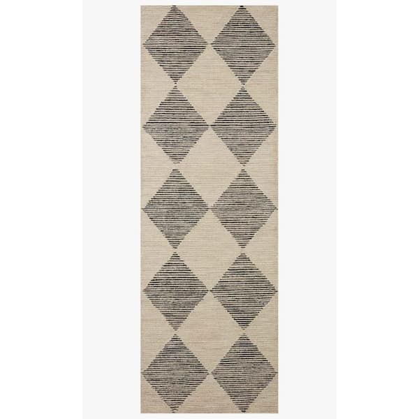 Chris Love Julia Francis Beige / Charcoal 2 ft. 6 in. x 9 ft. 9 in.  Contemporary Runner Rug