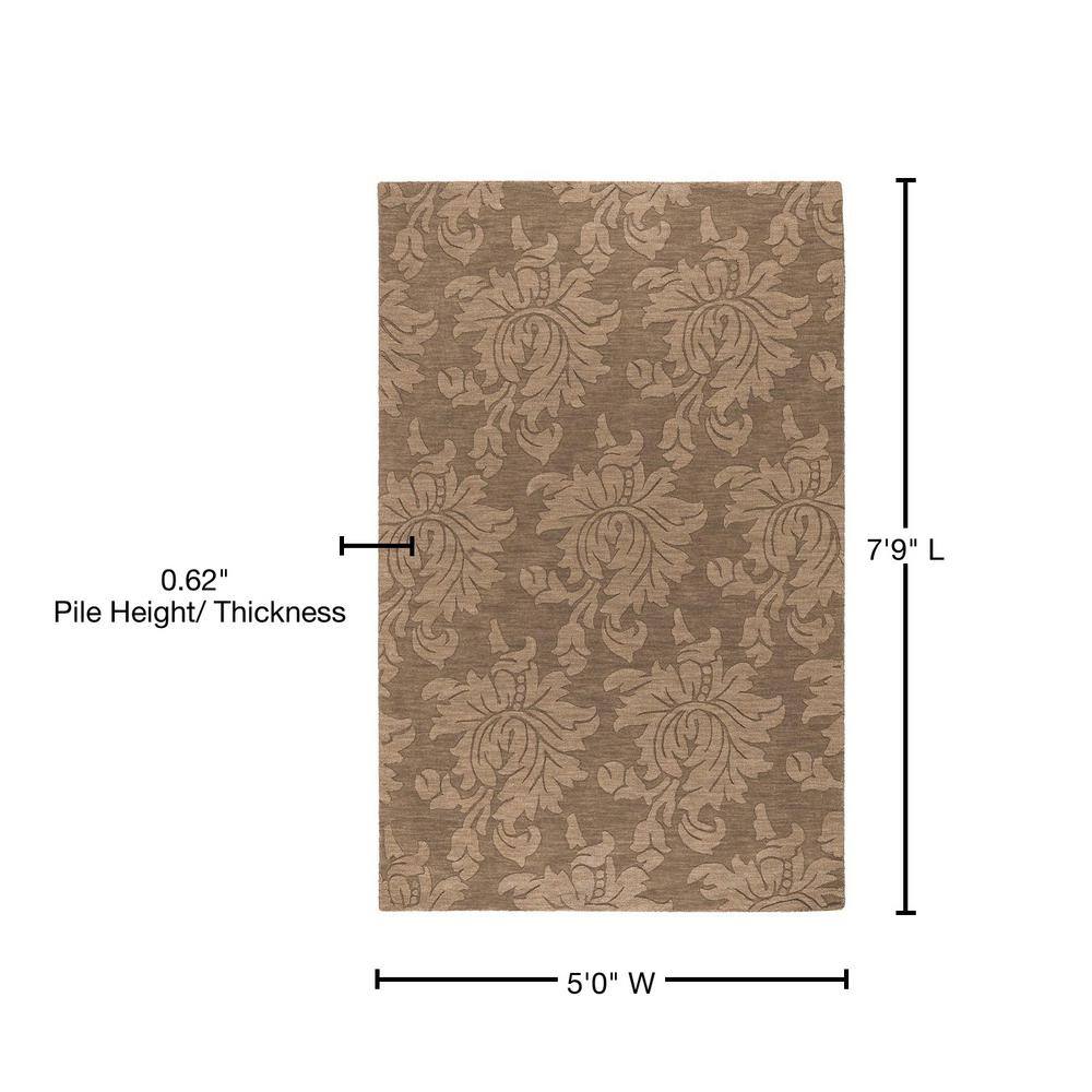 Handmade Floral Tufted Wool Area Rug 5' x 7', Easy Care