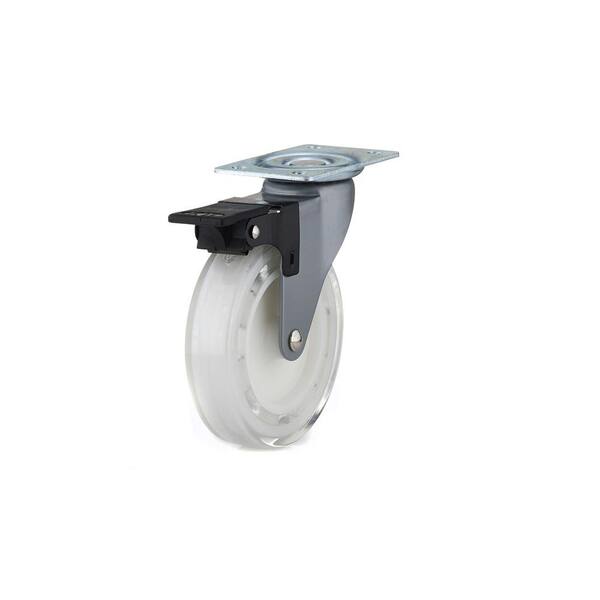 Richelieu Hardware 100 mm White Plate and Brake Caster