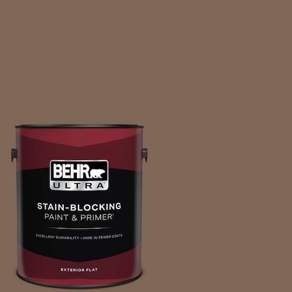 BEHR ULTRA 1 gal. Home Decorators Collection #HDC-AC-05 Cocoa Shell Flat Exterior Paint & Primer