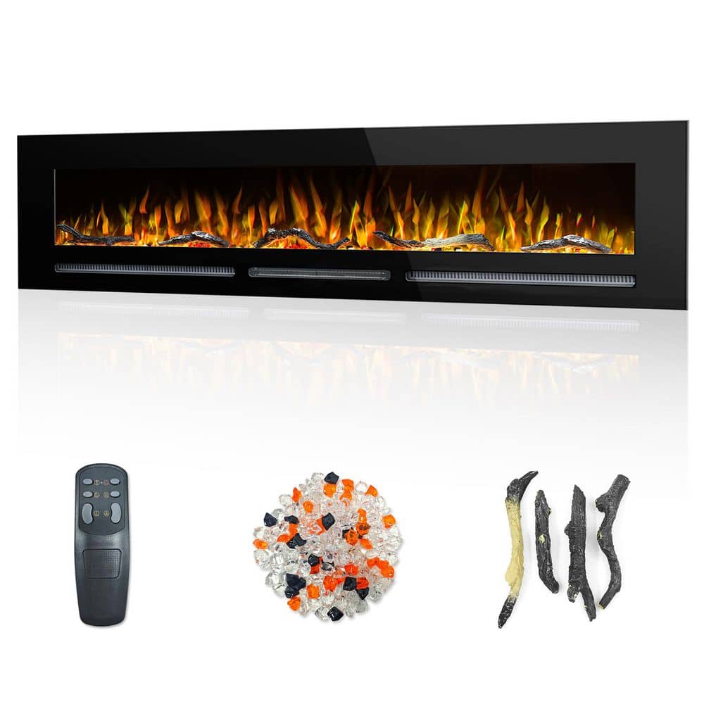 72 in. Wide Electric Fireplace Inserts with 13 Flames, 750W/1500W, Thermostat, Timer, Recessed and Wall Mounted price history on PriceWatchPro