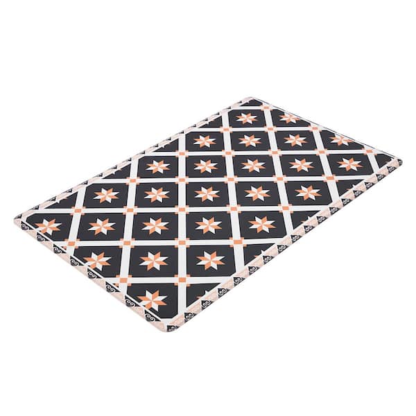 RayStar Black 20 in. x 31.5 in x 0.31in PVC Kitchen Mat Anti-Fatigue Mat Non-Slip