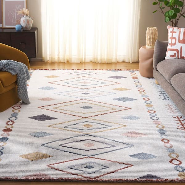 Marrakesh 8 ft. x 10 ft. Ivory/Multi Diamond Western Area Rug