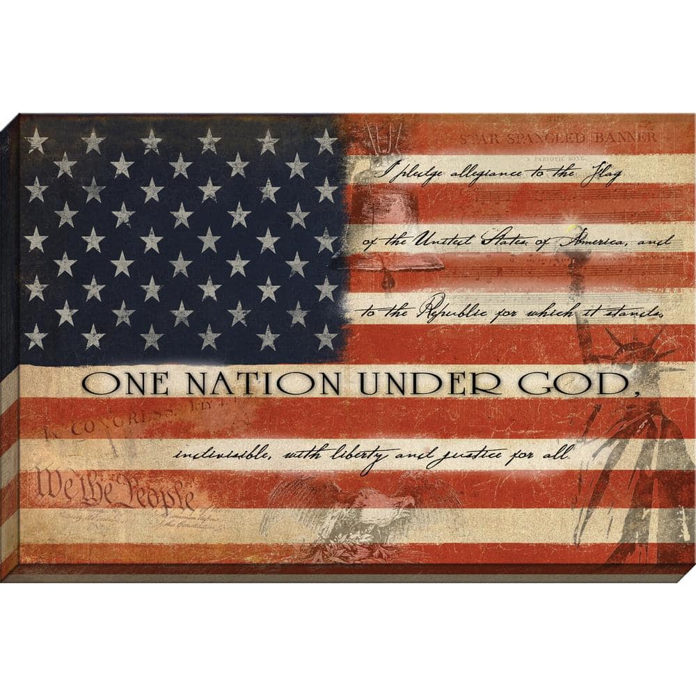 Patriotic One Nation Under God By Carpentree Canvas