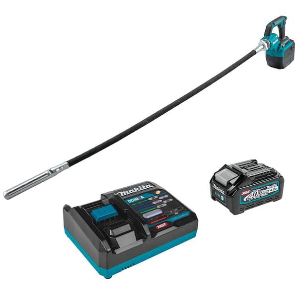 Makita 40V max XGT Brushless Cordless 5-1/2 ft. Concrete Vibrator Kit  (4.0Ah) GRV01M1 - The Home Depot