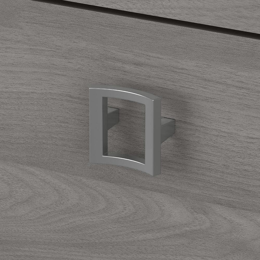 Modern Gray 2-Drawer Lateral File Cabinet with Satin Silver Hardware