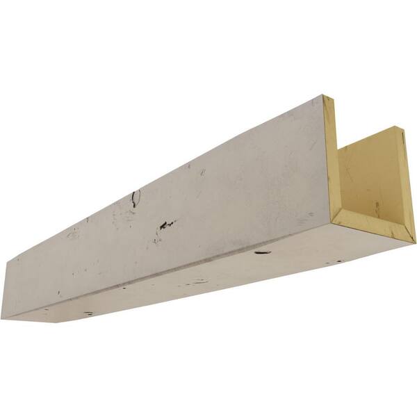 Ekena Millwork 4 in. x 6 in. x 18 ft. 3-Sided (U-Beam) Knotty Pine Burnished Pine Faux Wood Ceiling Beam