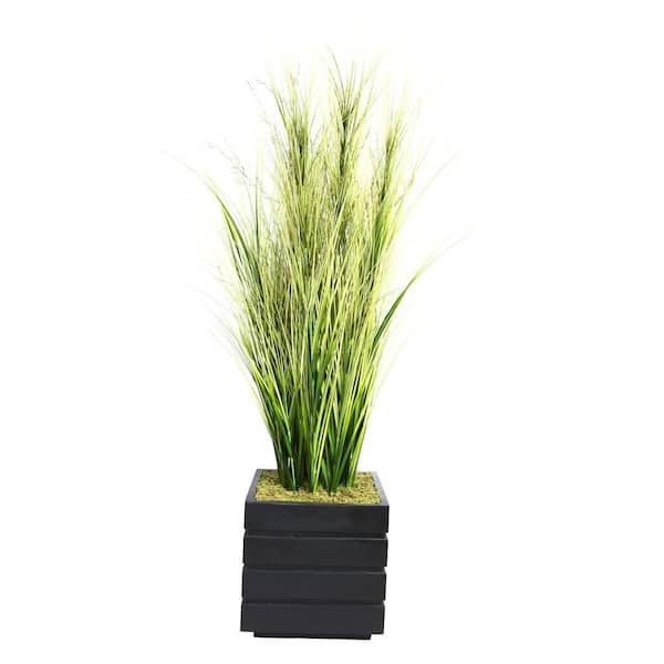 VINTAGE HOME 66 in. Tall Onion Grass with Twigs in 14 in. Fiberstone Planter
