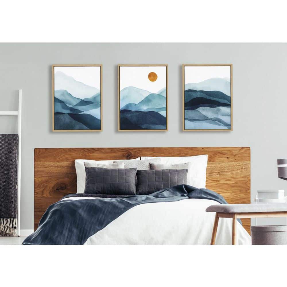 Sylvie Blue Mountain Range Abstract Canvas Art Set