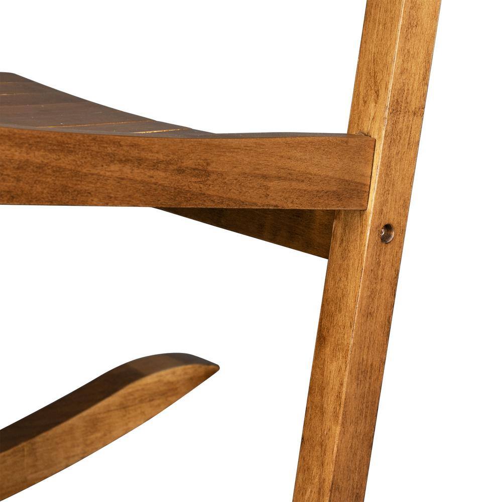 Natural Wood Outdoor Rocking Chair with Arms