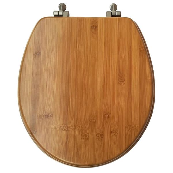 Glacier Bay Round Closed Front Toilet Seat in Bamboo