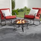 Sadler 30 in. x 19 in. Round Steel Wood Burning Fire Pit in Rubbed Bronze
