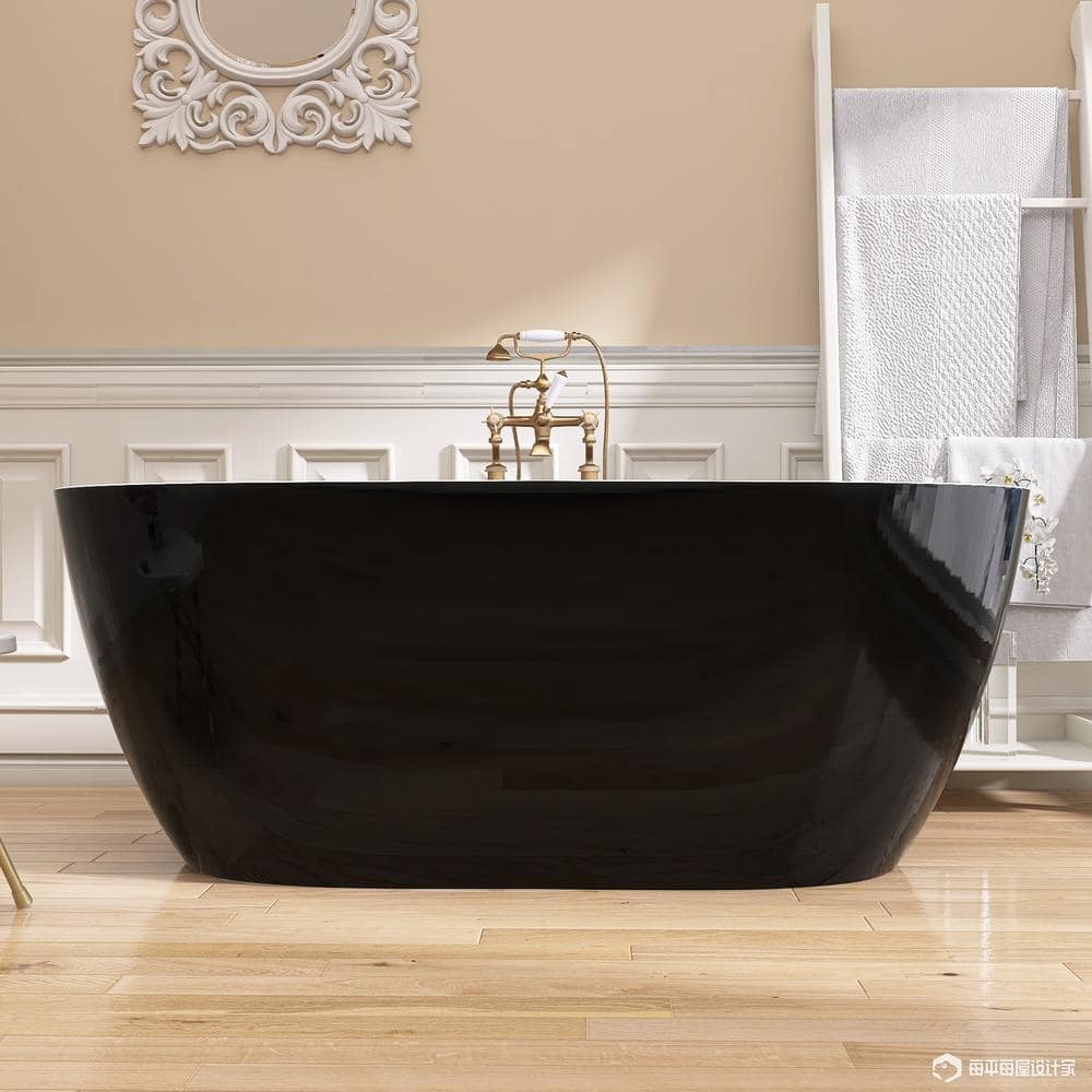 59'' White Acrylic Freestanding Soaking Bathtub