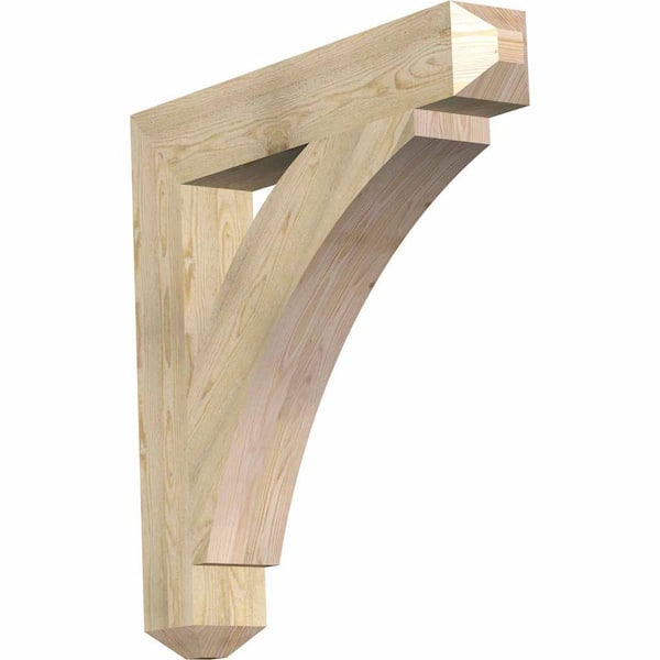 Ekena Millwork 6 in. x 38 in. x 38 in. Douglas Fir Thorton Craftsman Rough Sawn Bracket
