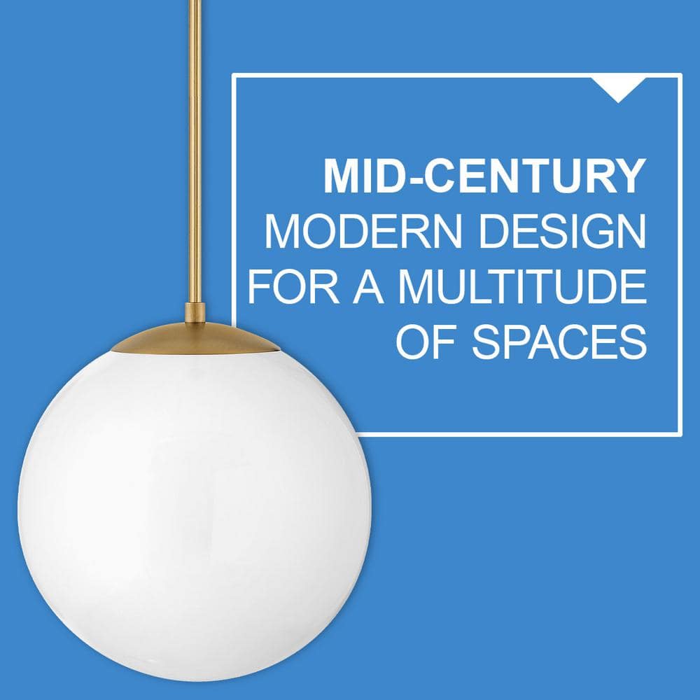 Heritage Brass and White Glass Globe Pendant Light - 14.25" H