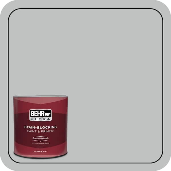 BEHR ULTRA 1 qt. #PPU26-18 Silver Mine Extra Durable Flat Interior Paint & Primer