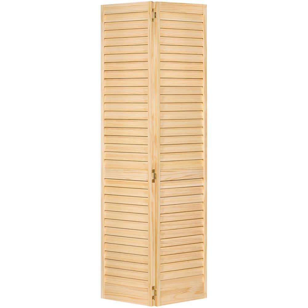 Natural Pine Louvered Bi-Fold Closet Door 30x80