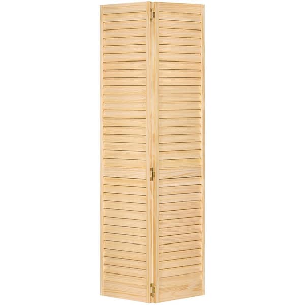 Kimberly Bay 32 in. x 96 in. Plantation Louver Unfinished Solid Core Wood Bi-Fold Door