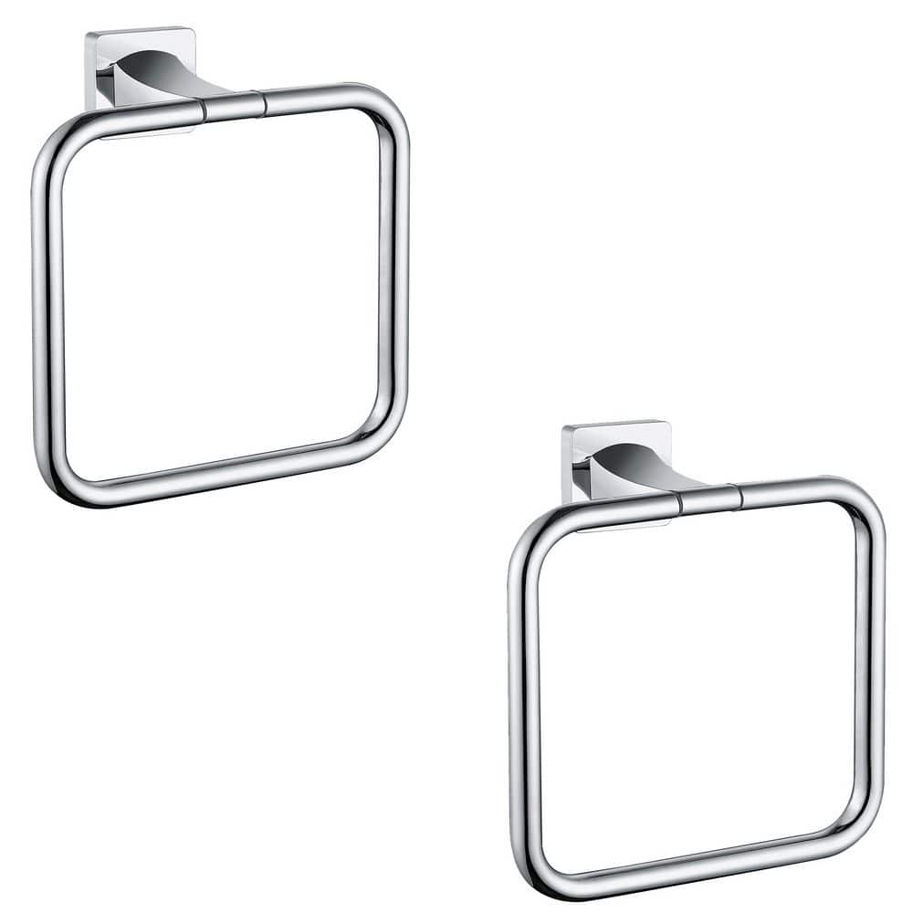 Bath Wall Mounted Towel Ring Hand Towel Holder in Spot Resist Chrome (2-Pack) price history on PriceWatchPro